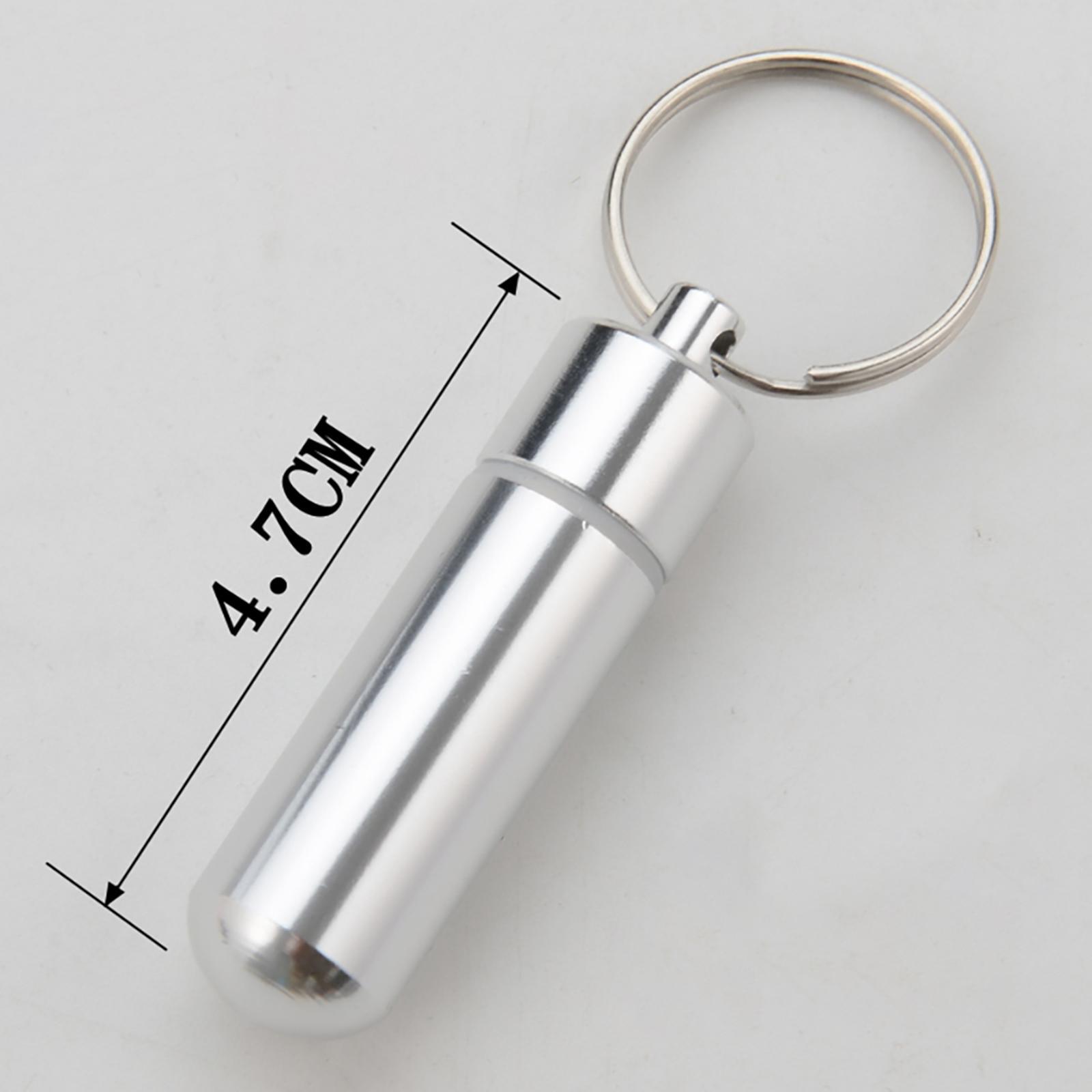 Portable  Case Keychain Storage Bottle Aluminium Alloy for Office Picnic
