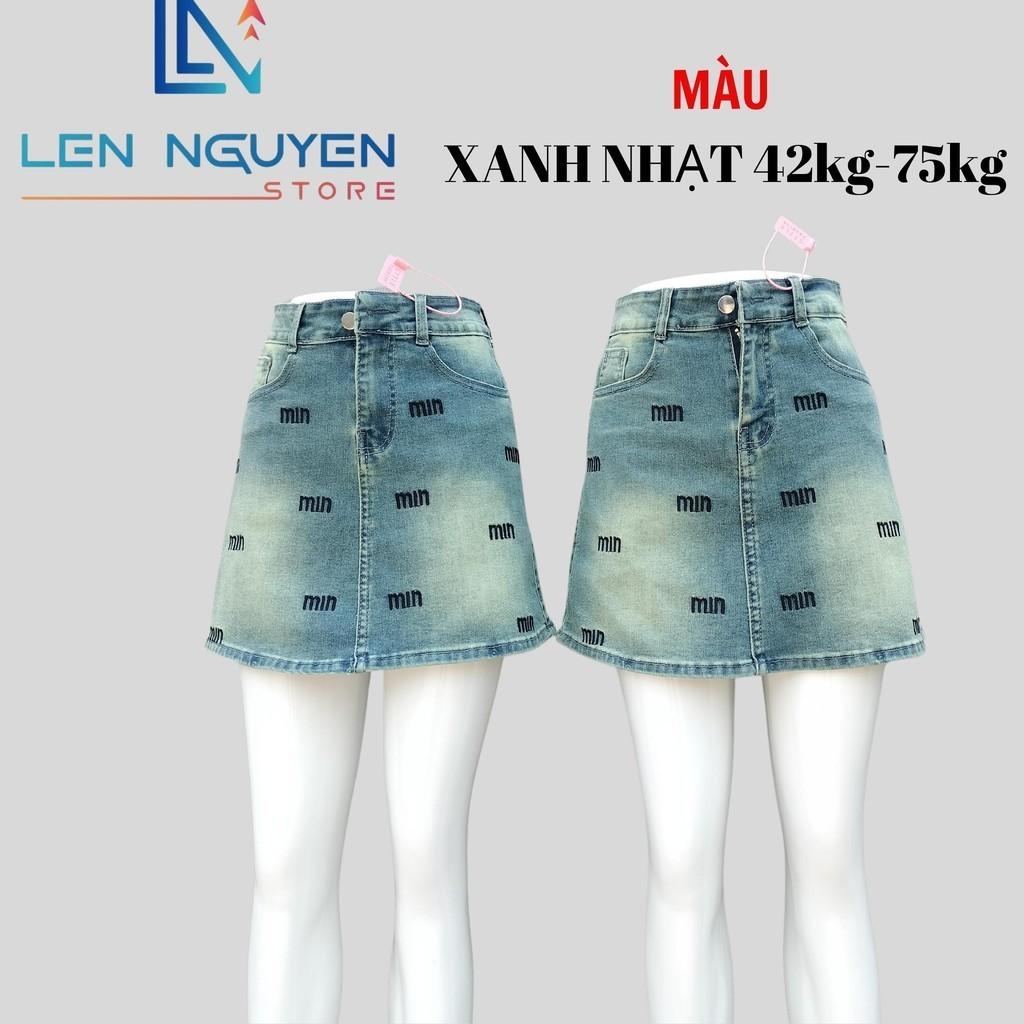 Quần jean nữ, quần váy, lưng cao, quần bò nữ dáng ôm, quần rin nữ có big size, cho 42kg đến 75kg, - Xanh Nhạt