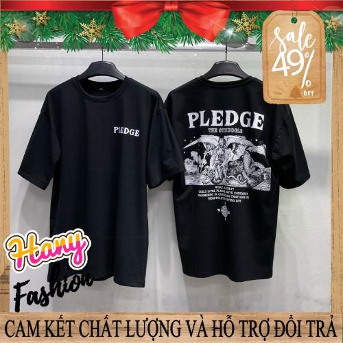 Áo thun PLEDGE TEES vải cotton phong cách unisex tay lỡ || Hany Shop