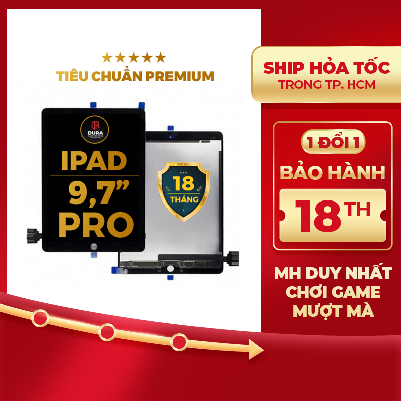 Màn hình DURA cho iPad Pro 9.7&quot; hàng chính hãng (BH 18 tháng ráp máy 1 đổi 1)