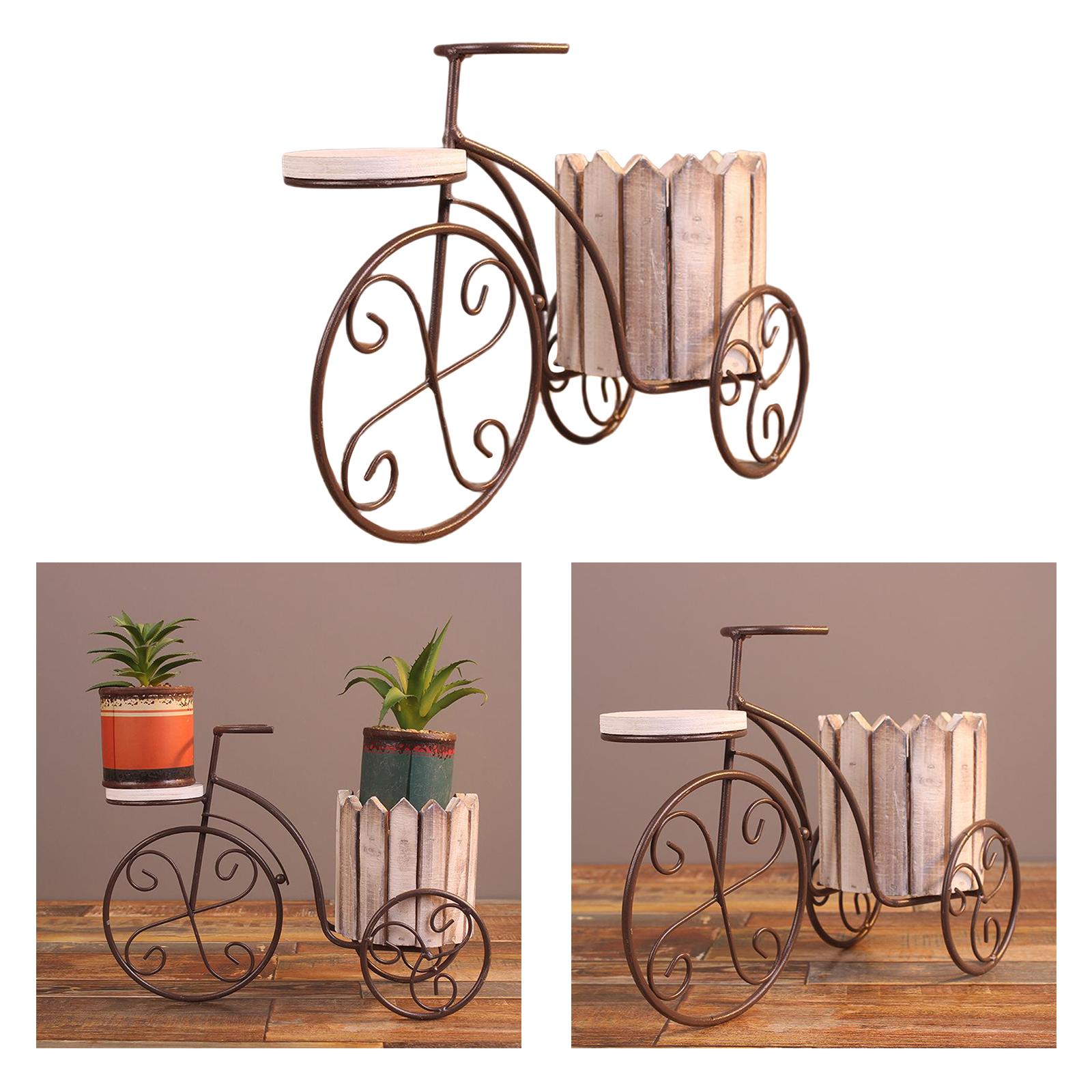 Parisian Style Iron Bicycle Flower Pot Plant Holder Home Porch Garden Decor