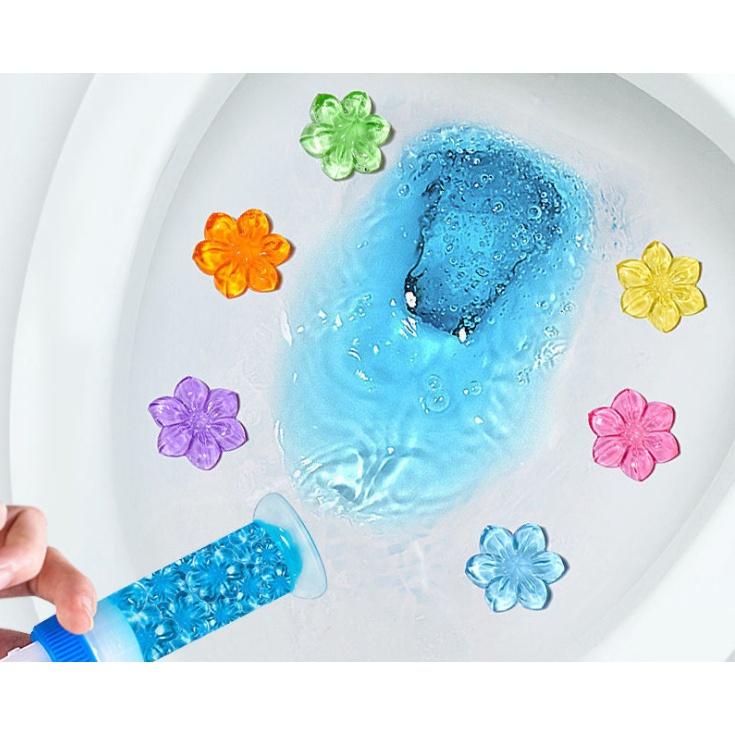 Gel khử mùi bồn cầu diệt khuẩn toilet gel dính bồn cầu dạng thạch hình bông hoa với 6 mùi thơm cho nhà vệ sinh 88281