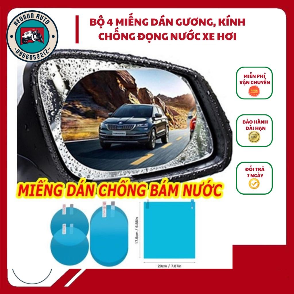 Bộ 4 miếng dán chống đọng nước kính hông và gương chiếu hậu ô tô