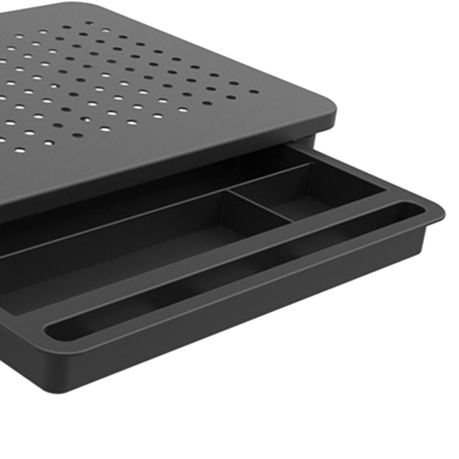 Portable Monitor Stand with Drawer Laptop Riser Shelf Sturdy Height Adjustable Computer Monitor Riser