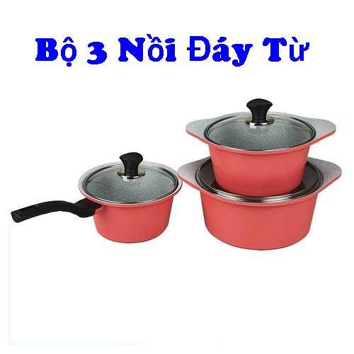 [Dùng Mọi Loại Bếp]Bộ nồi đúc, quánh đúc đáy từ men chống dính ceramic  Greencook GCS05 và GCS02 màu xanh ngọc và màu hồng ( chọn phân loại) gồm quánh size 18cm, nồi 20 và 24cm- hàng chính hãng