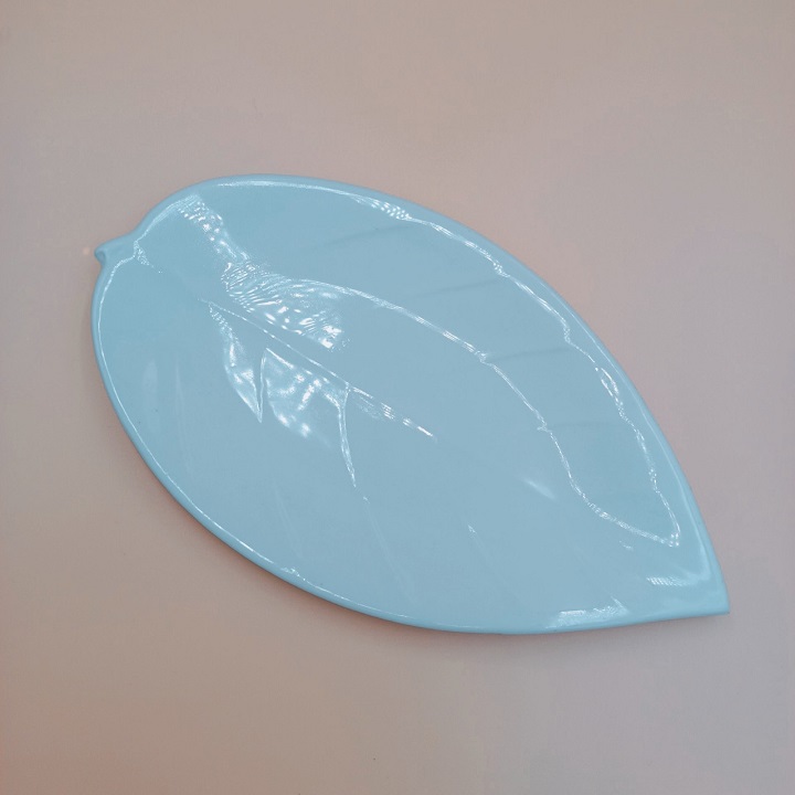 Dĩa Sứ Trang Trí Hình Lá Màu Trắng đường kính 30cm sứ long phương cao cấp