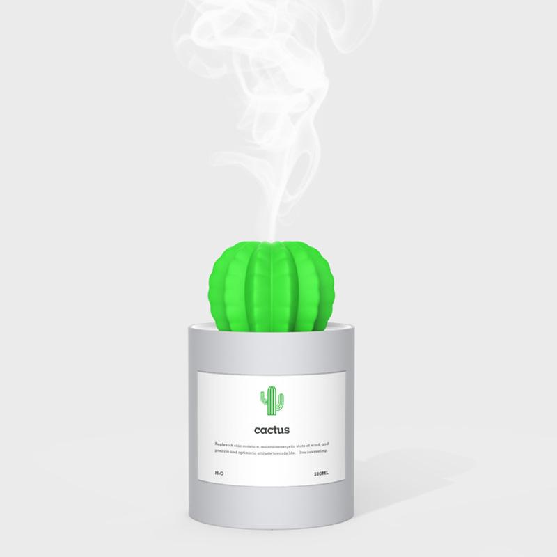 Mini Dễ Thương Xương Rồng Máy Phun Sương Tạo Độ Ẩm Hương Thơm Khuếch Tán Thông Minh Thời Gian 280ML Phòng Ngủ Để Bàn Phun Sương Tạo Văn Phòng Ký Túc Xá USB Máy Tạo Độ Ẩm Không Khí