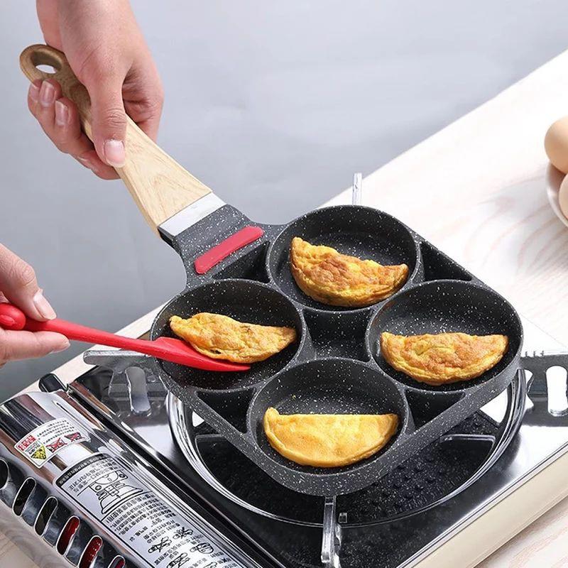Chảo chiên rán 4 ngăn - Khuôn bánh chống dính 4 lỗ tiện dụng