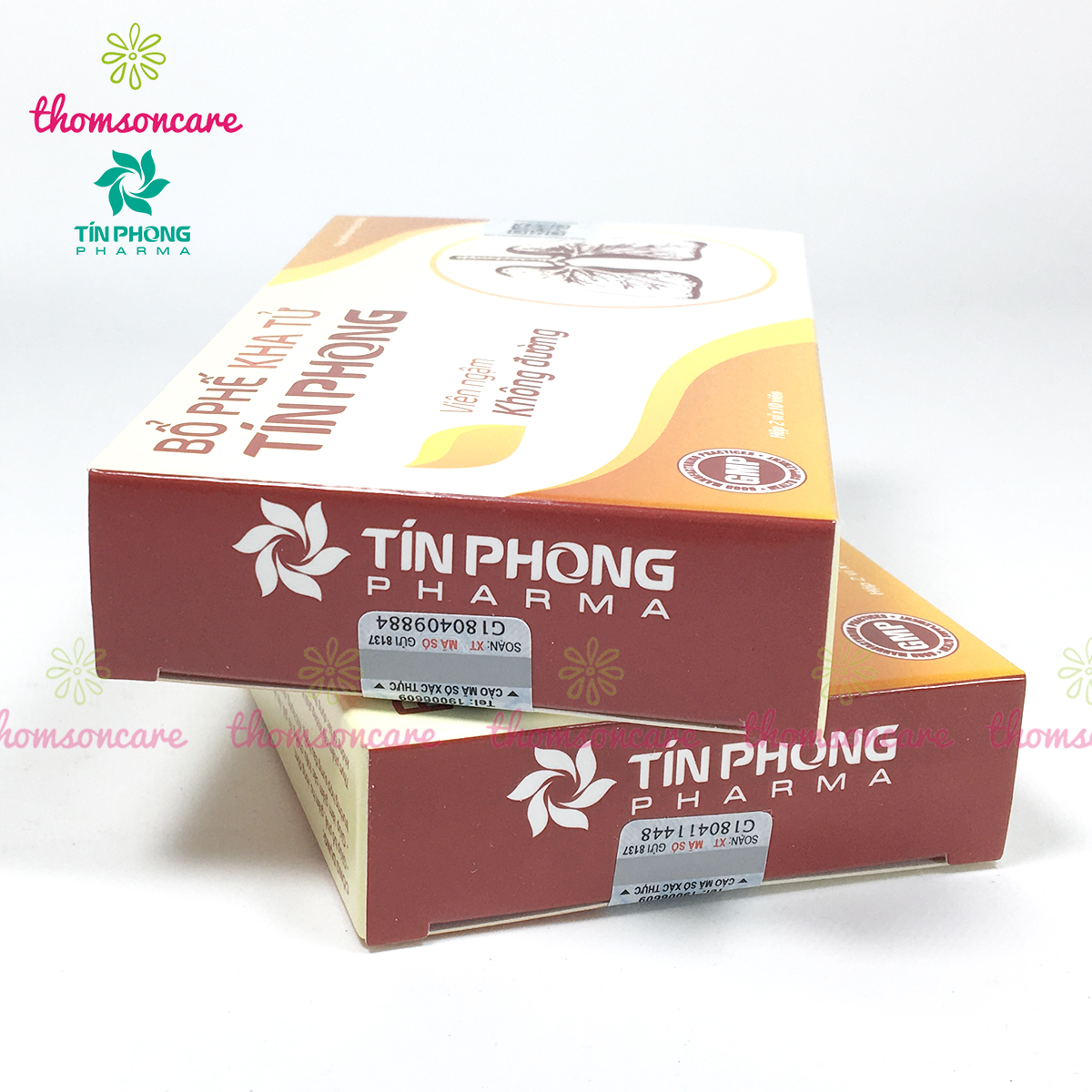 Viên ngậm Bổ phế kha tử Tín phong - Không đường, Hỗ trợ giảm ho, long đờm, đau họng, khản tiếng