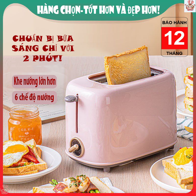 Máy nướng bánh mỳ mini C02W1HC (2 khe nướng lớn hơn) hàng nội địa