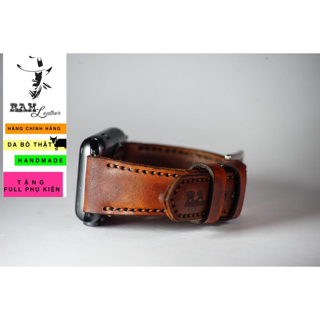 Dây đồng hồ da bò thật vegtan handmade cao cấp - RAM classic 1970 -