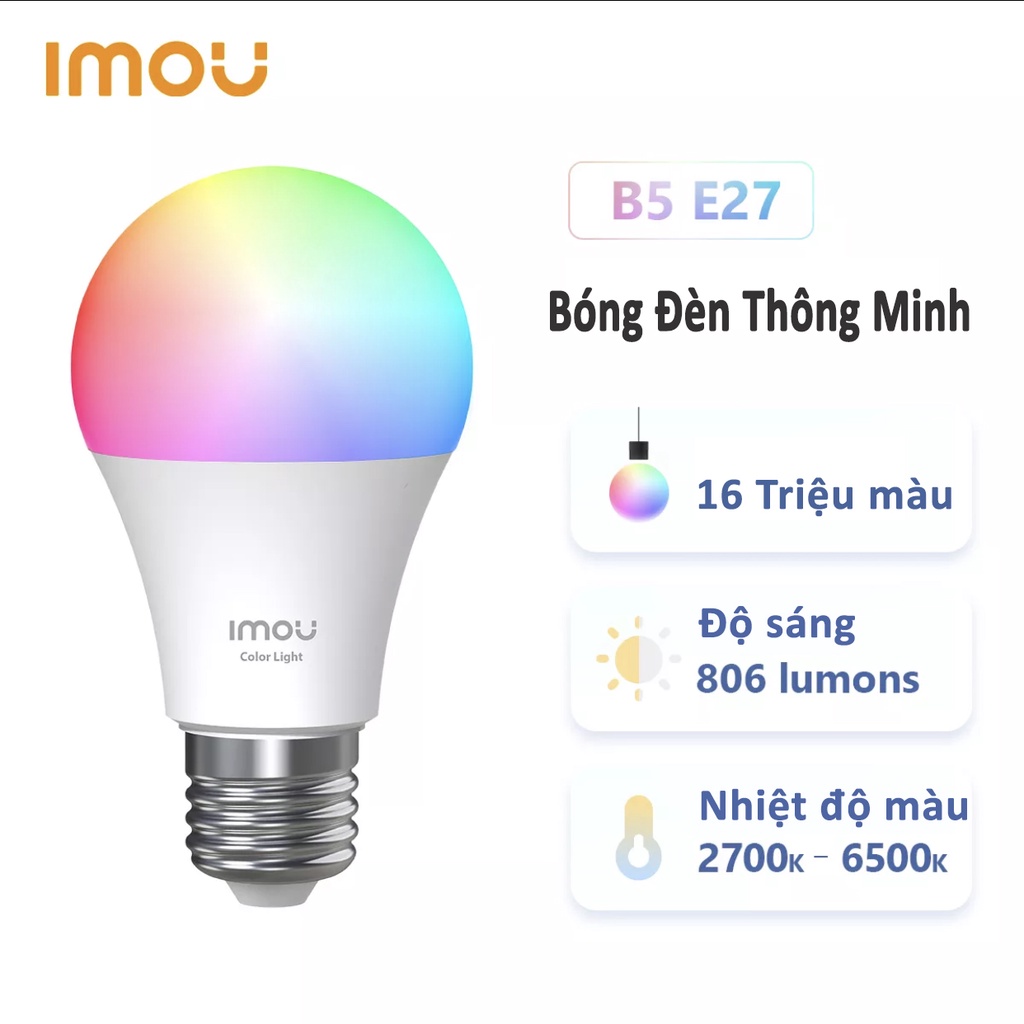 Bóng Đèn LED Thông Minh IMOU 9W Điều Khiển Bằng Giọng Nói CL1B-5 - Hàng chính hãng