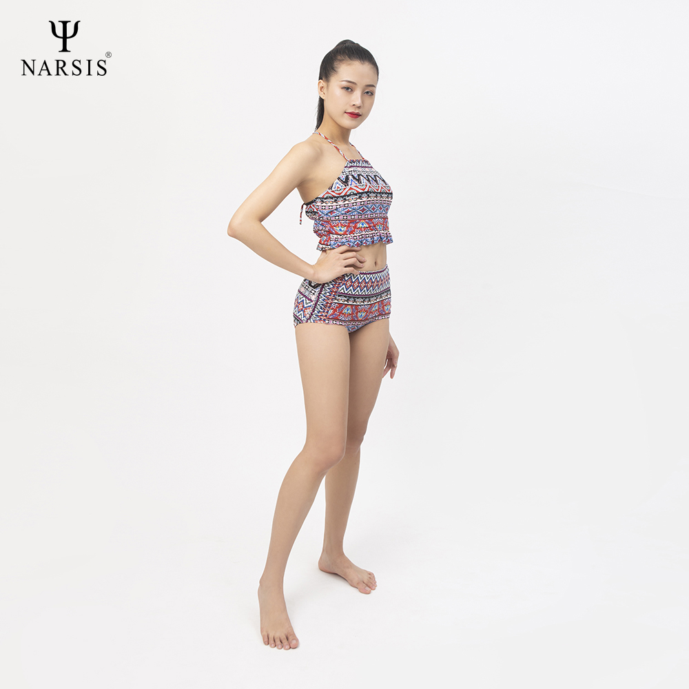 Bộ bơi nữ  NARSIS A0010 2 mảnh hoa văn nhiều màu
