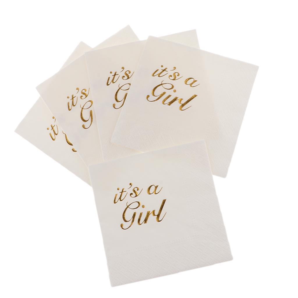 10pcs Its a Girl Paper Napkin for Baby Shower Kid Birthday Party Table Decor