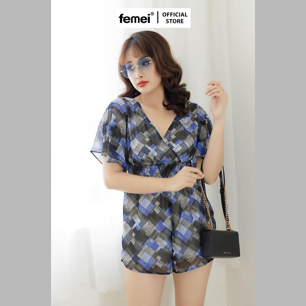 FEMEI - Jumpsuit ngắn kẻ sọc HELEN JUM006