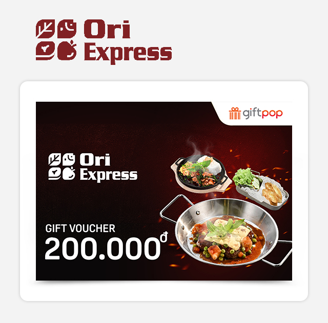 Evoucher Phiếu Quà Tặng Ori Express 200K