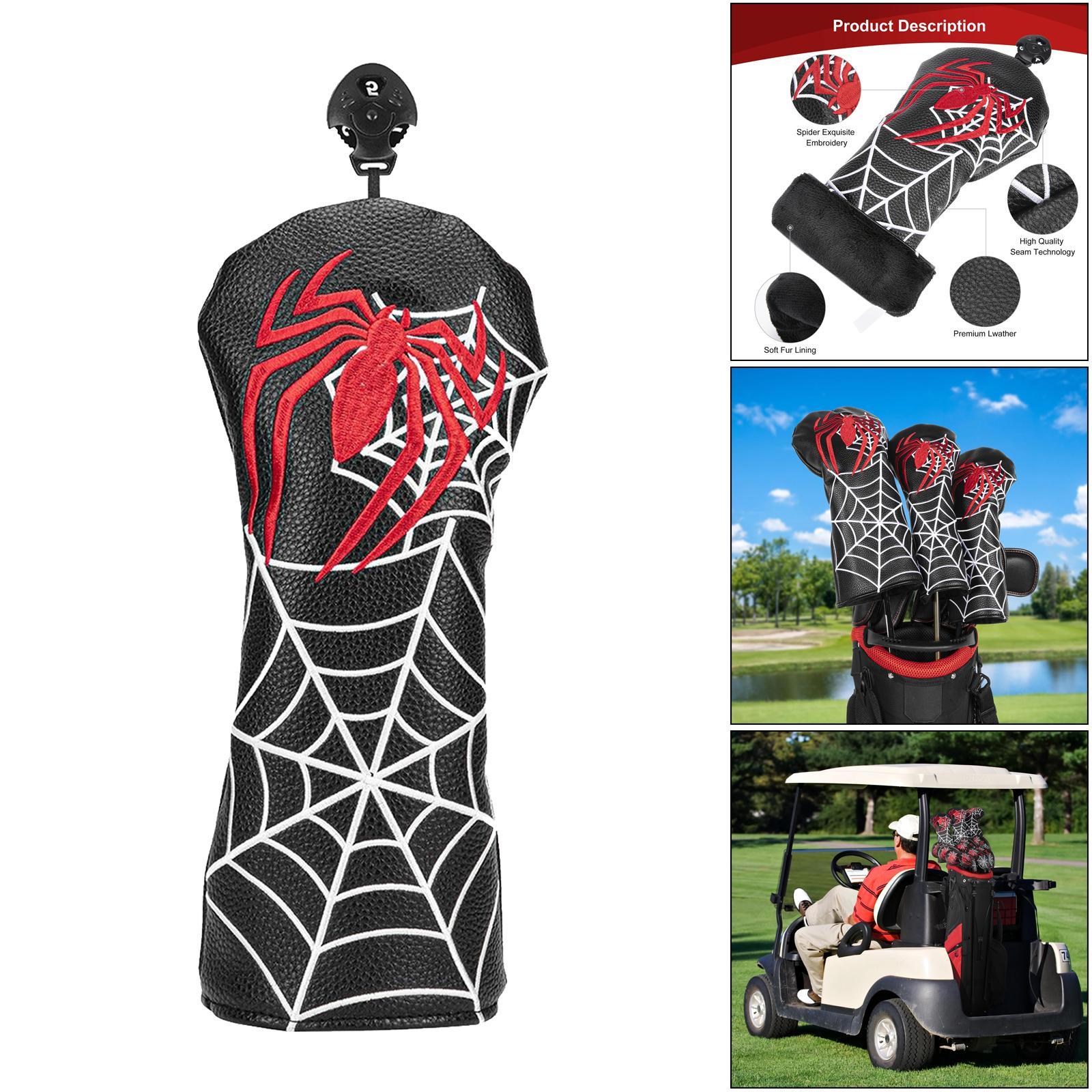 2x PU Leather golf Cover  Headcover Guard Sleeve Fleece