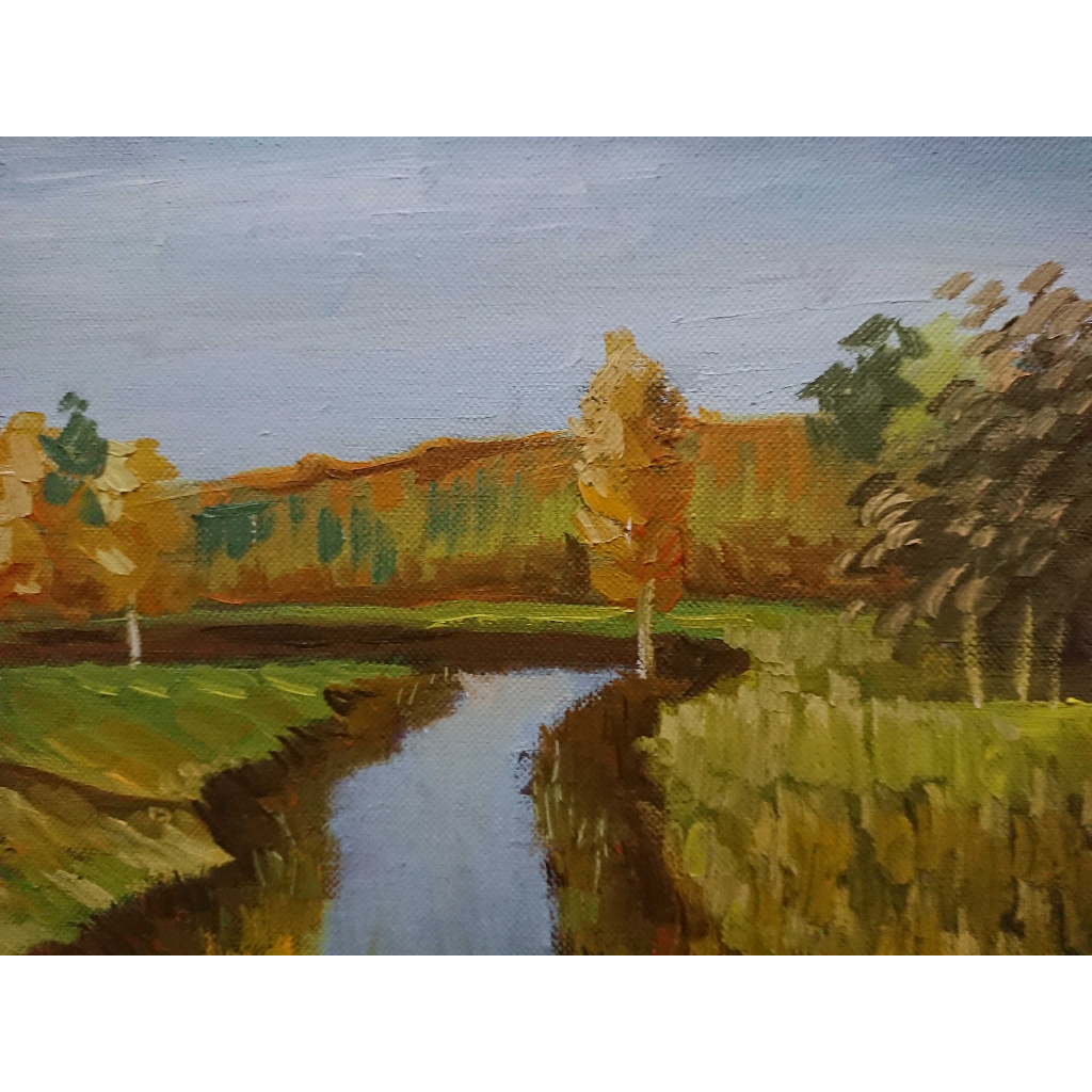 Tranh Sơn Dầu Vẽ Tay - Mùa Thu Vàng  30x40cm