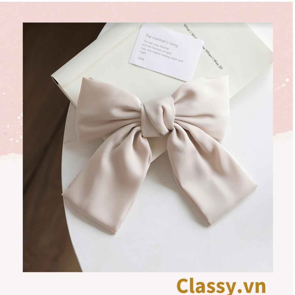 Kẹp tóc đính nơ thời trang ngọt ngào phong cách hàn quốc dành cho nữ Classy chất liệu satin PK249