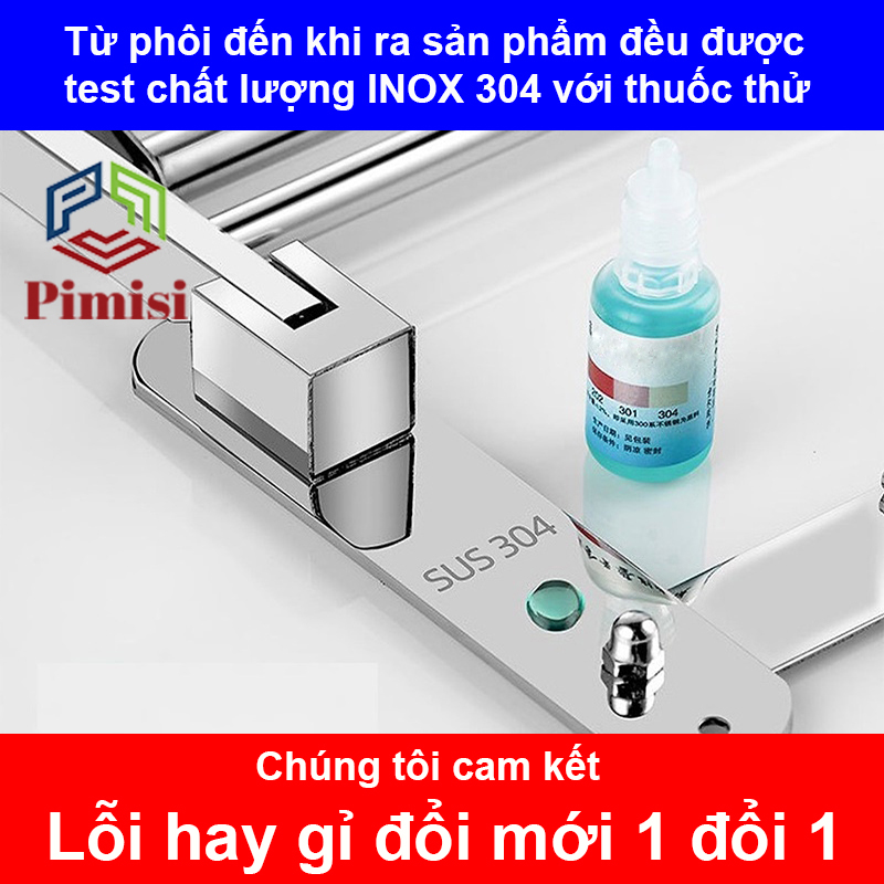 Kệ Góc Nhà Tắm Để Đồ Trong Phòng Vệ Sinh Pimisi Inox 304 Hình Tam Giác Đựng Đồ Trong Phòng Tắm Hoặc Kệ Nhà Bếp 1 - 2 Tầng Sáng Bóng Dễ Vệ Sinh, Gắn Tường Bằng Khoan Vít Đinh Chắc Chắn | Hàng chính hãng