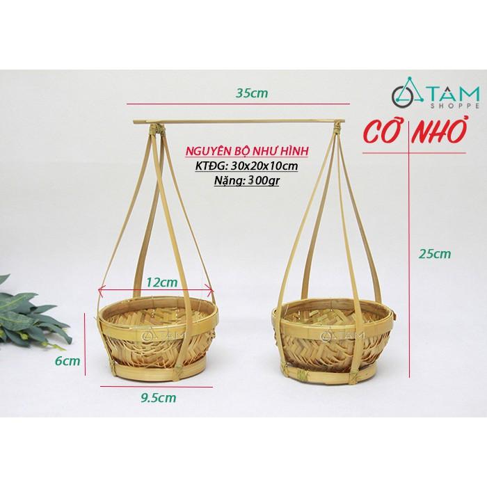 Bộ quang gánh tre nhỏ để bàn trang trí T-GANH-01