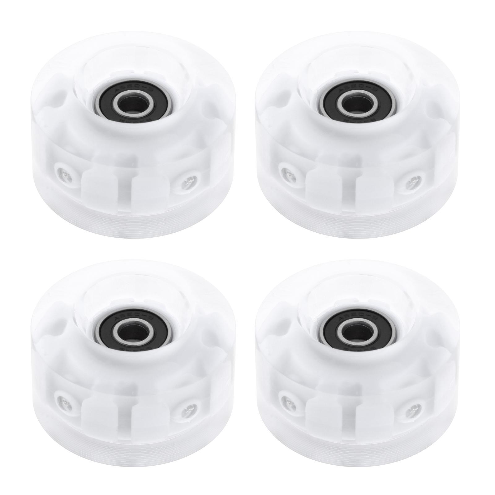 2x4Pack Quad Roller Skate Wheels with Bearings for Double Row Skateboard Pink