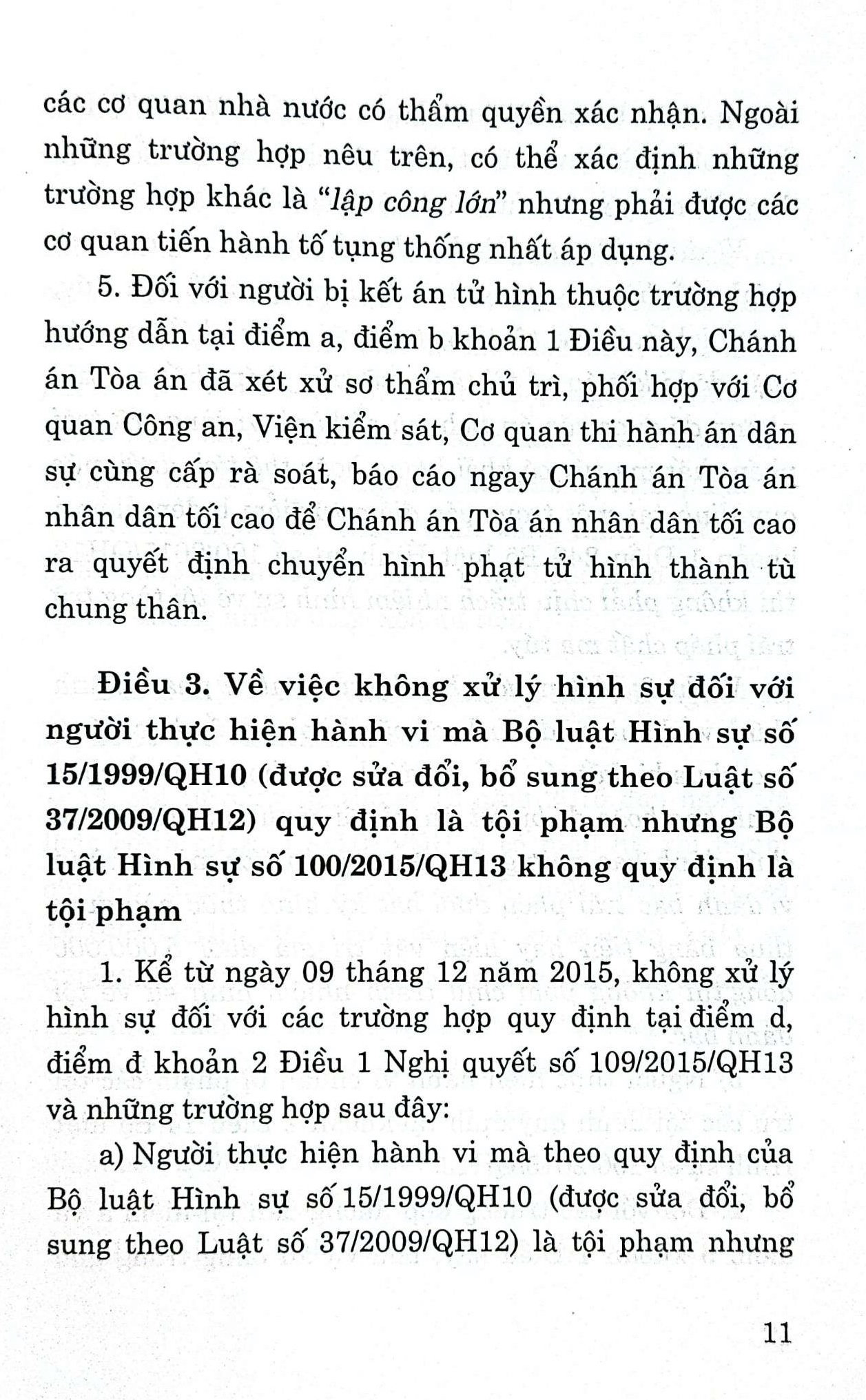 Văn bản pháp luật hướng dẫn thi hành và áp dụng Bộ luật hình sự hiện hành