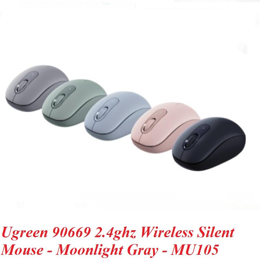 Ugreen UG90669MU105TK 10m 2400dpi Moonlight Gray Chuột không dây Silent 2.4ghz kèm pin AA - HÀNG CHÍNH HÃNG