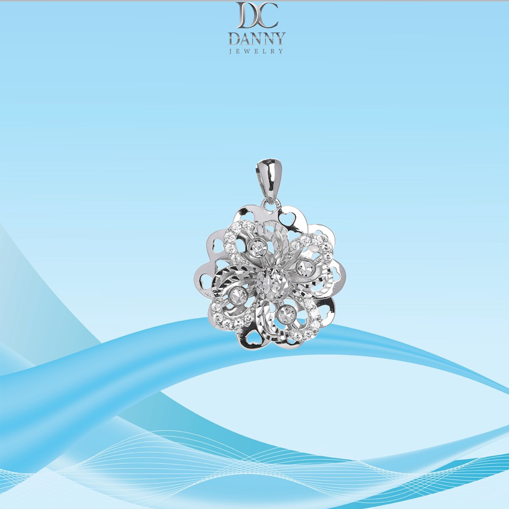 Mặt Dây Chuyền Nữ Bạc 925 Danny Jewelry Xi Bạch Kim DI4GZ022