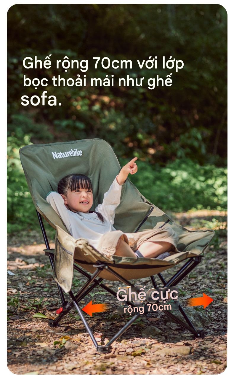 Ghế Ngả Lưng Xếp Gọn Naturehike CNK2450JJ020 Ghế Ngả Lưng Sea Star 2 Cấp Độ, Chịu tải 120kg