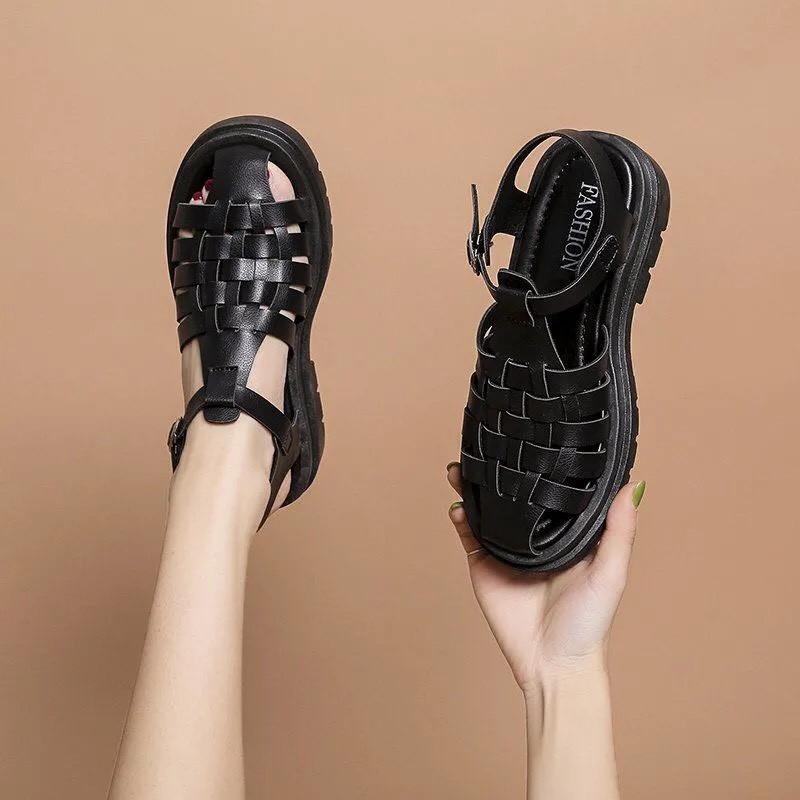 Sandal hè dây rọ độn đế 3cm siêu hot G058