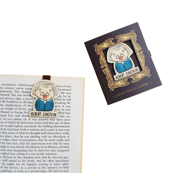 Bookmark gỗ nam châm Albert Einstein