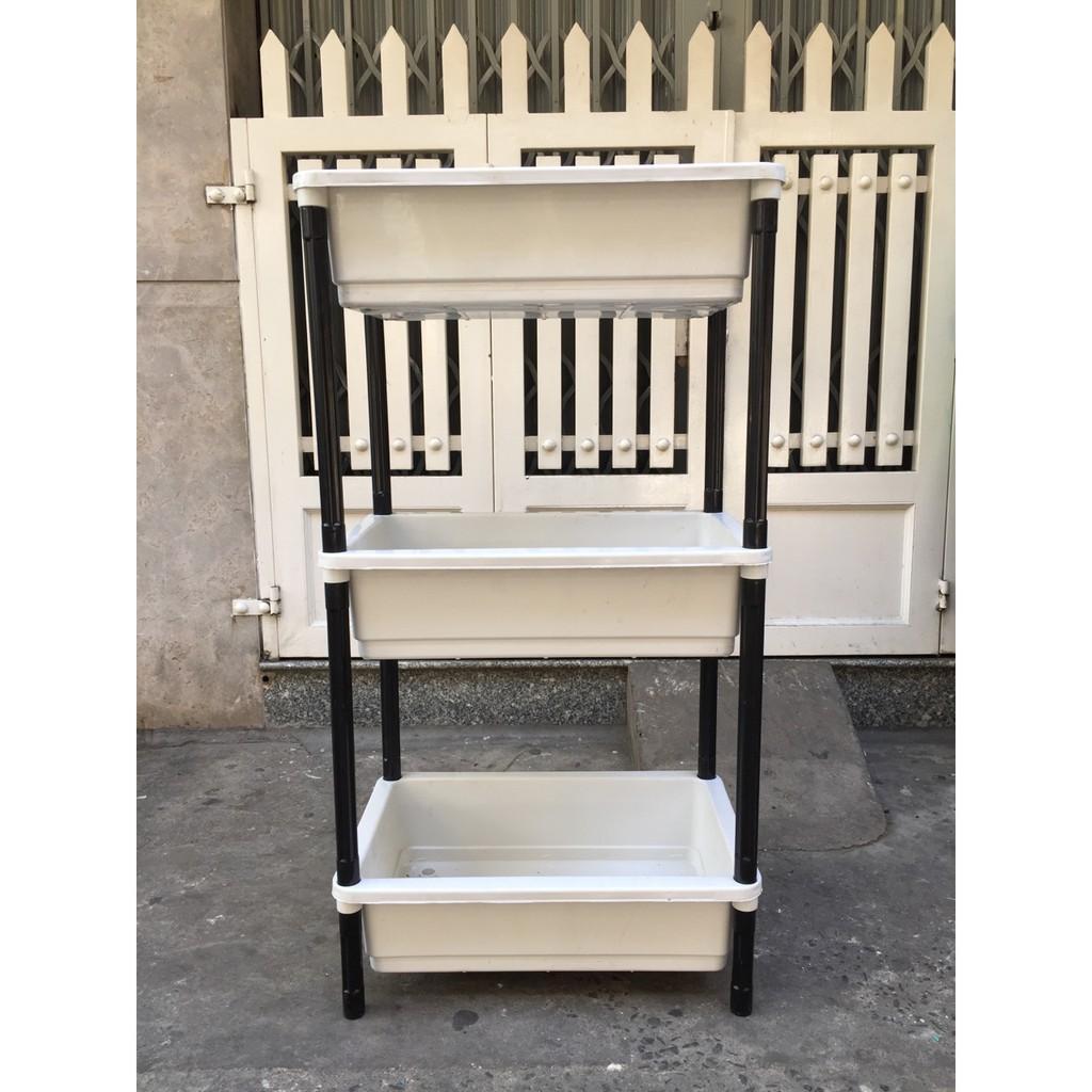 Combo 2 Chậu Nhựa 3 Tầng Nuôi Cá Bảy Màu - Nuôi Cá Guppy-Trống Rau Sach