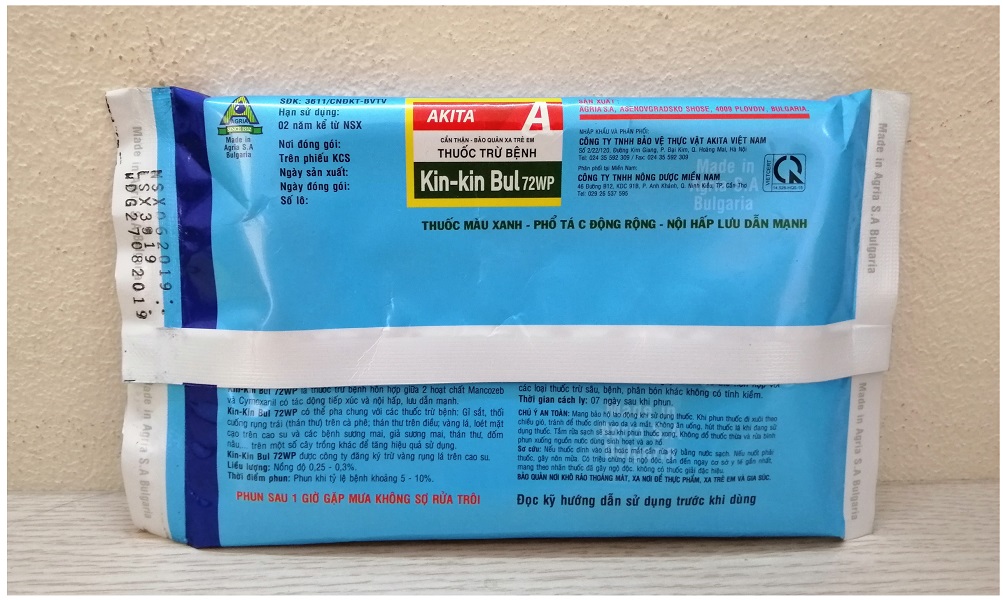 CHẾ PHẨM AKITA KIN KIN BUL 72WP-ĐẶC TRỊ THỐI NHŨN GÓI 100G - SD364