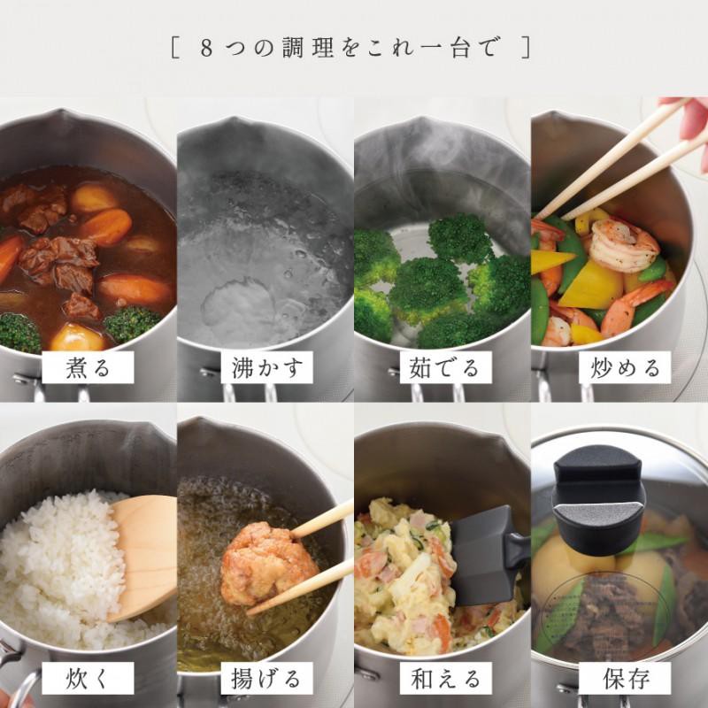 Bộ nồi INOX đa năng Pearl Ernest Ippinbutsuso dùng cho bếp từ Size 14cm - Hàng nội địa Nhật Bản