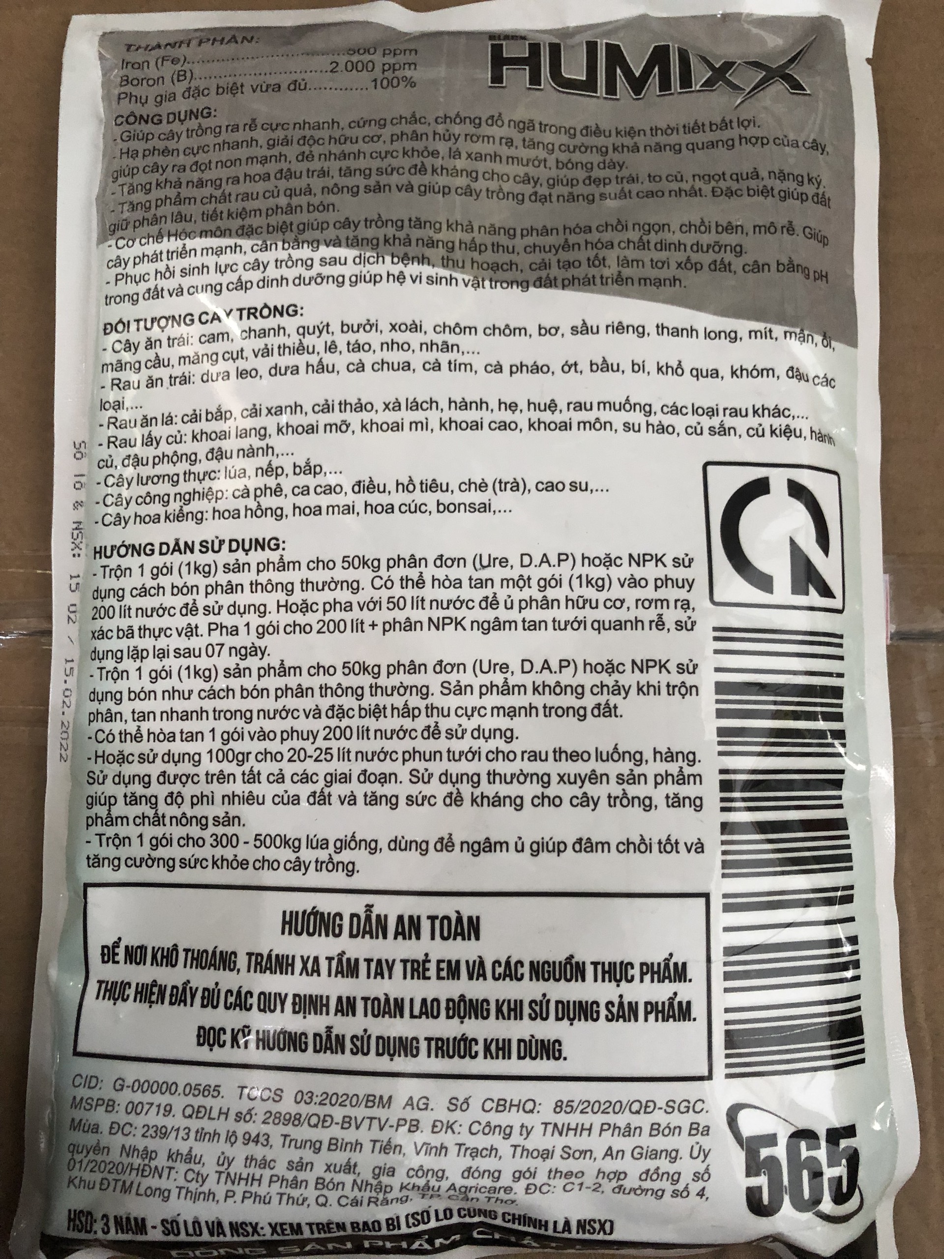 PHÂN BÓN HUMIC CHO CÂY TRỒNG RA RỄ BẬT CHỒI, CỨNG CÂY, CHỐNG ĐỖ NGÃ. - HUMMIX gói 1kg