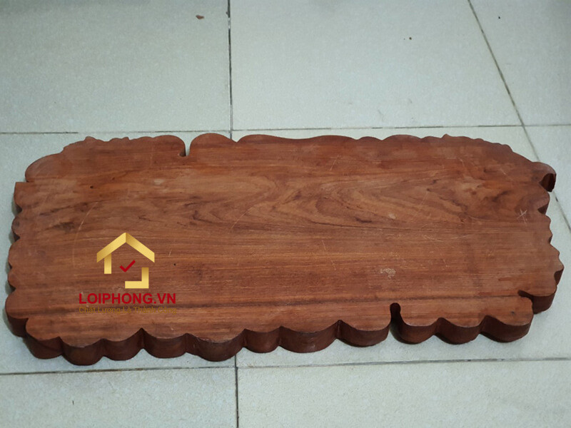 Khay trà Hoa Bí gỗ hương nguyên khối dài 65 x rộng 35 x dày 4 cm