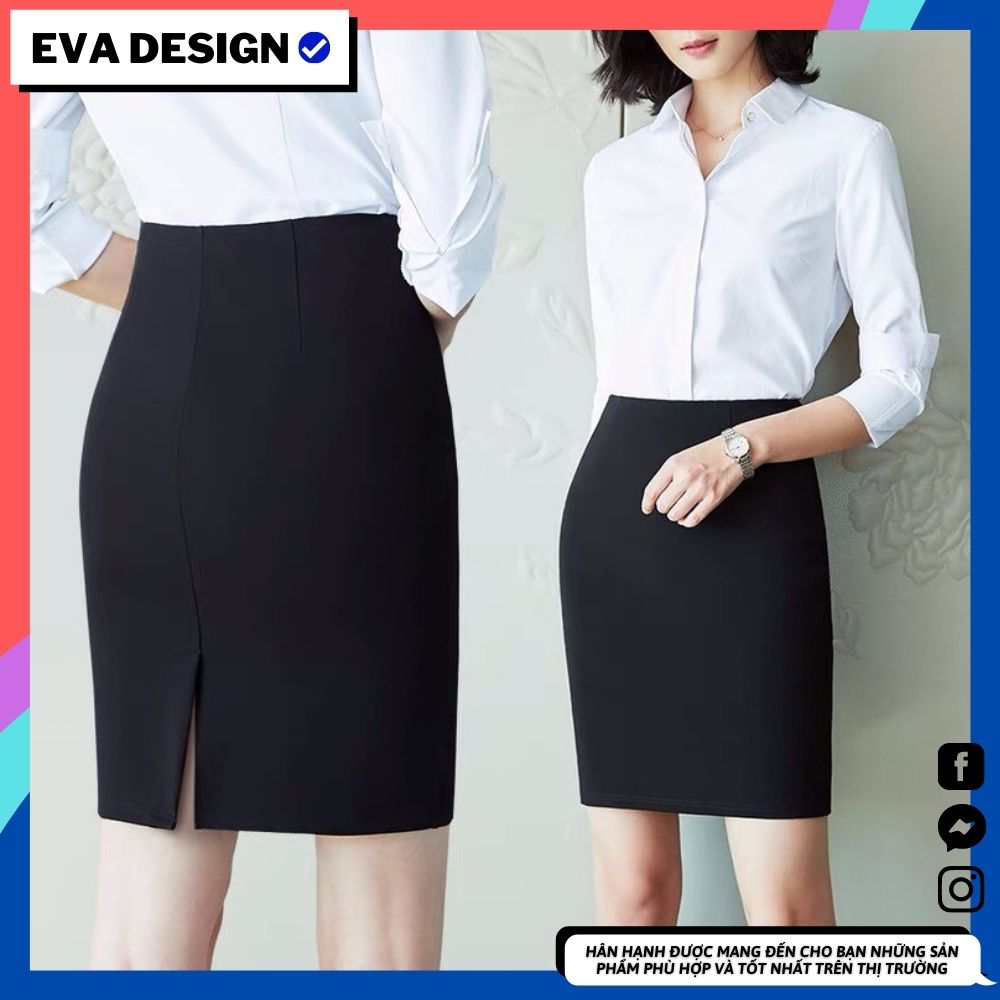 Chân váy ngắn công sở xẻ sau dáng chữ a Eva design vải umi cao cấp co giãn siêu xinh