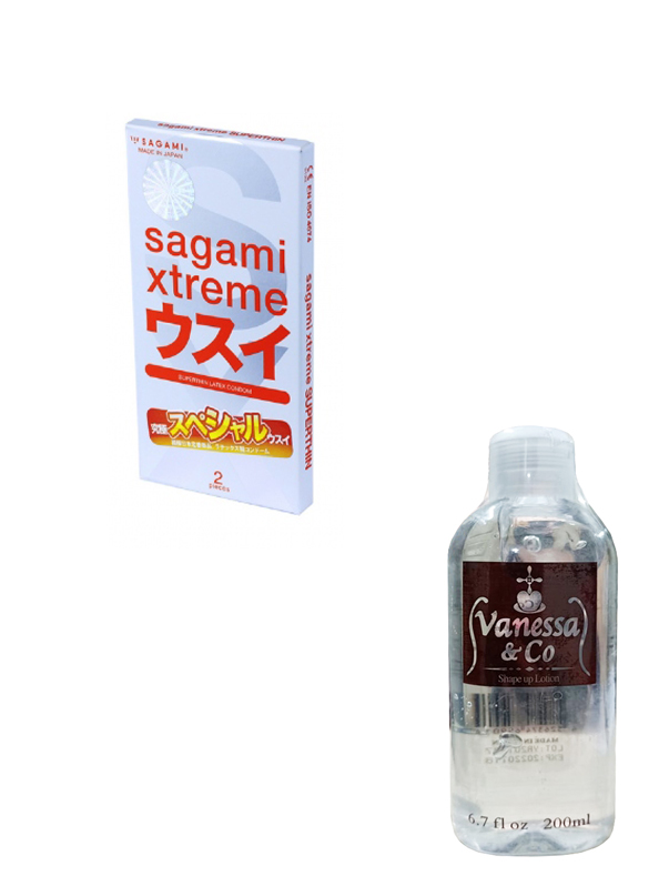 Bao cao su siêu mỏng Sagami Super thin tặng Gel Bôi Trơn 200ml