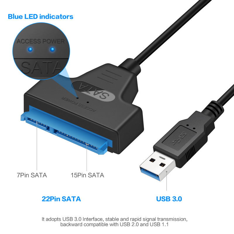 Cáp Chuyển Đổi Kết Nối Ổ Cứng HDD Từ USB 3.0 Sang Sata 22 Pin 2.5 Inch