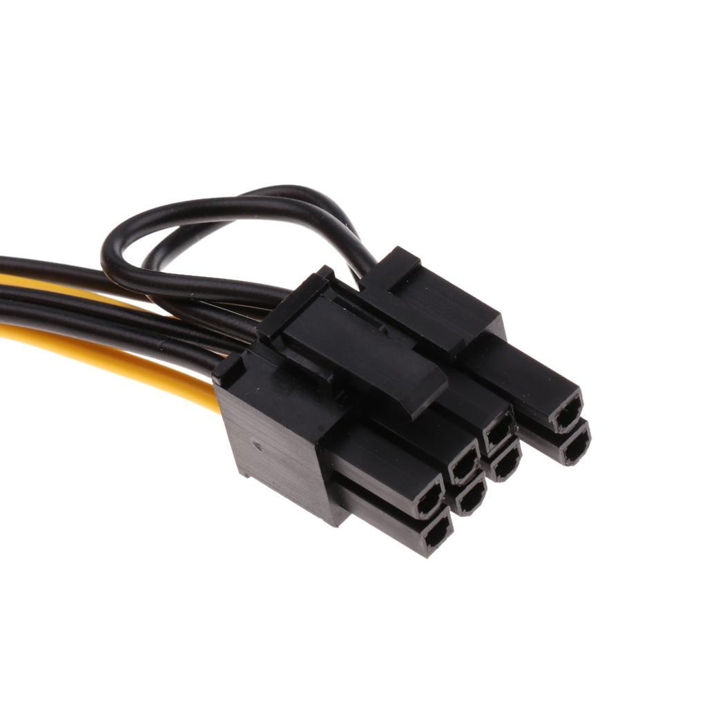 12Pack 6Pin PCI to 6+2Pin Male to Male PCI-E Cable for Power Supply