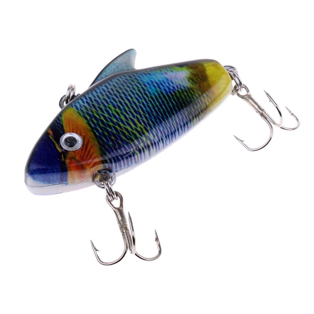2-6pack VIB Fishing Lures Plastic Hard Baitt Crankbait with Treble Hook 3#