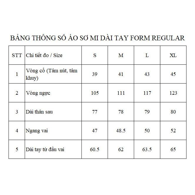 Áo Sơ Mi Dài Tay Trắng Form Regular 275