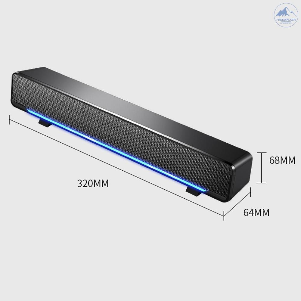 Loa subwoofer dạng thanh SADA V-196 có dây USB 3.5mm âm thanh bass vòm