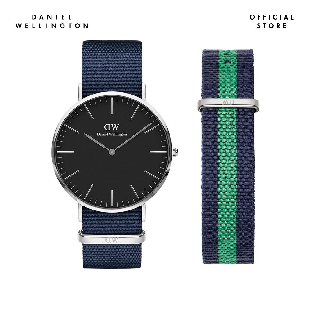 Combo Gift Nam Daniel Wellington Đồng hồ Classic Bayswater DW00100278 + Dây vải nato đồng hồ Classic DW00200019