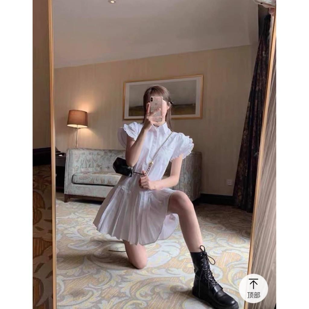 Đầm dự tiệc dáng suông đẹp cao cấp,  lai váy xếp ly nhúng xinh yêu FASHION2021
