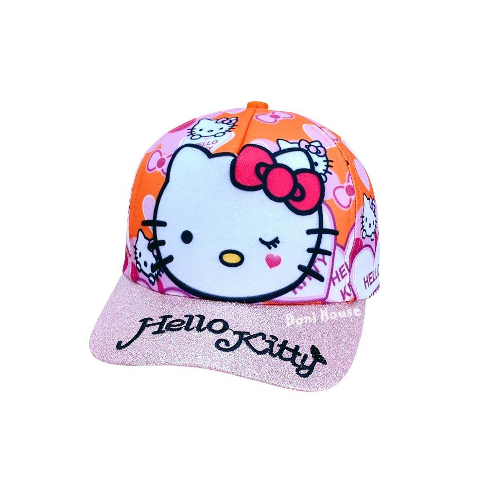 Nón Kết Mũ Lưỡi Trai Cho Bé Gái Từ 4 5 6 7 Tuổi Vòng Đầu 52cm Màu Hồng Hình Mèo Kitty Dễ Thương NK252