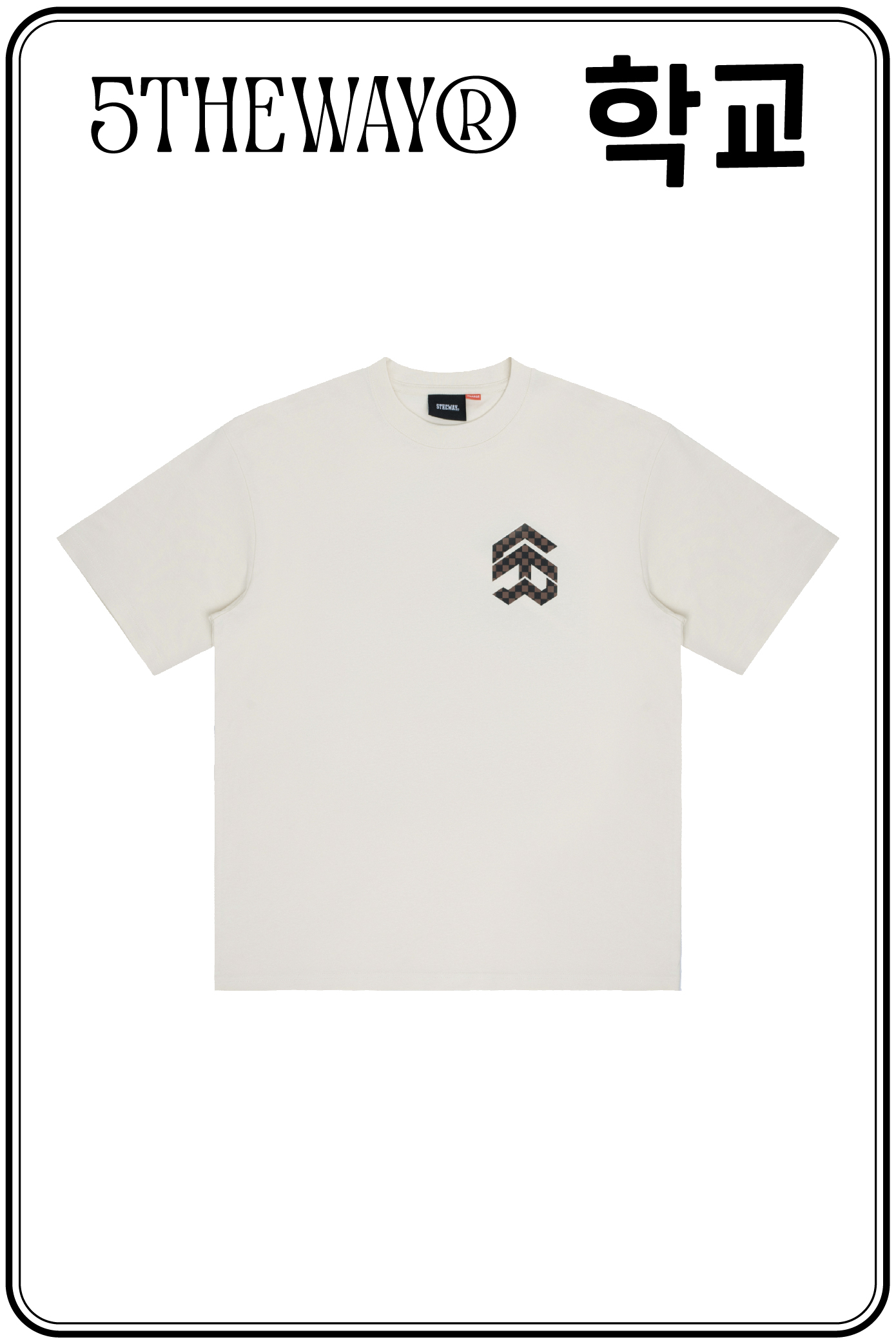 Áo thun 5THEWAY /checkerboard/ New Tee hoạ tiết caro màu nâu TOFU
