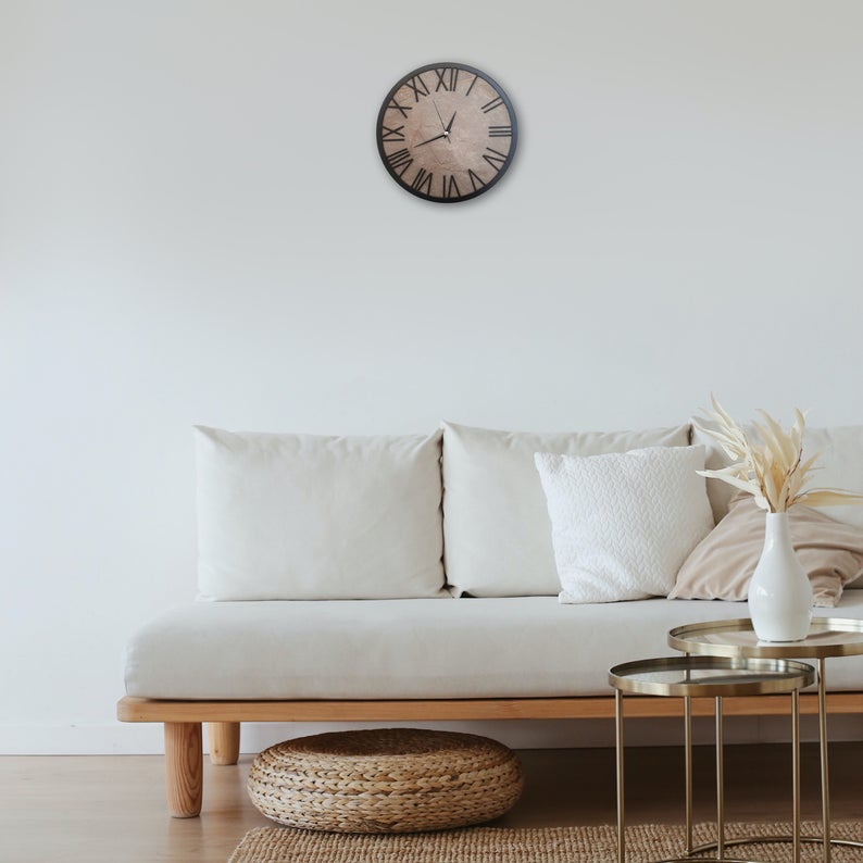 Đồng hồ gỗ treo tường chất liệu gỗ máy kim trôi thiết kế in theo yêu cầu decor trang trí nhà và quán cafe