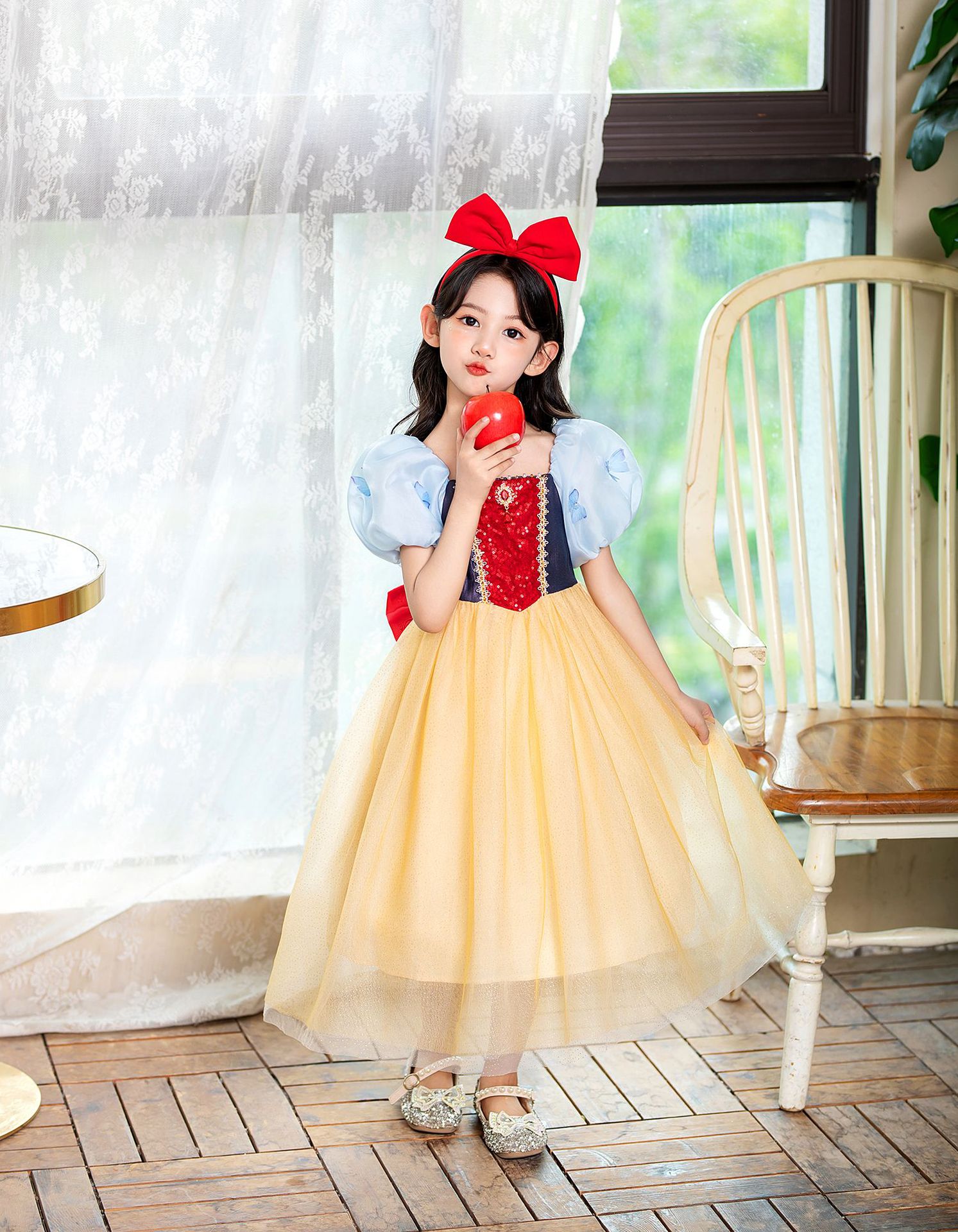 Đầm công chúa bạch tuyết cho bé gái hóa trang cosplay Halloween (tặng kèm cài tóc)